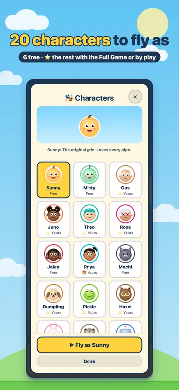 20 characters to fly as