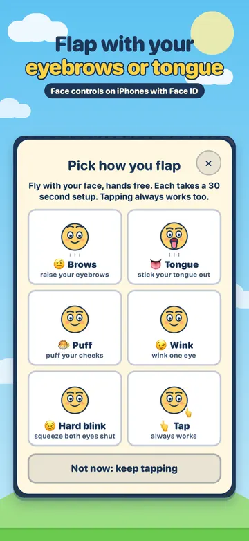 Flap with your eyebrows or tongue